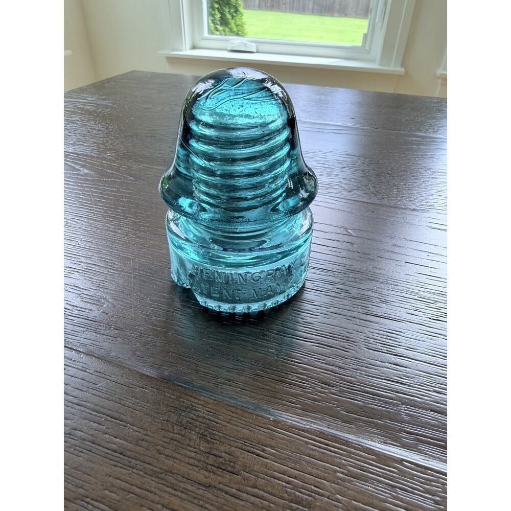 Antique VTG Hemingray Aqua Insulator No 42/40 Glass Insulator DIY Light Lamp - Picture 6 of 6